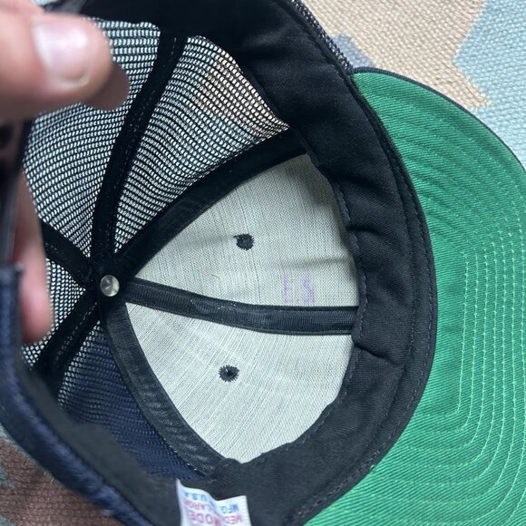 Vintage 80s trucker hat mesh cap new era Philadelphia Phillies P logo blue snap - Picture 7 of 9